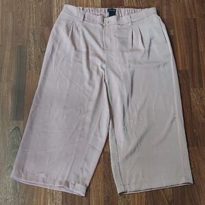 Ashley Stewart Wide Leg Crop Pants - Light Pink